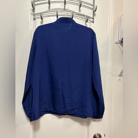 Vintage The ascot collection by lady arrow women’s size 18 blouse blue button - Picture 3 of 7